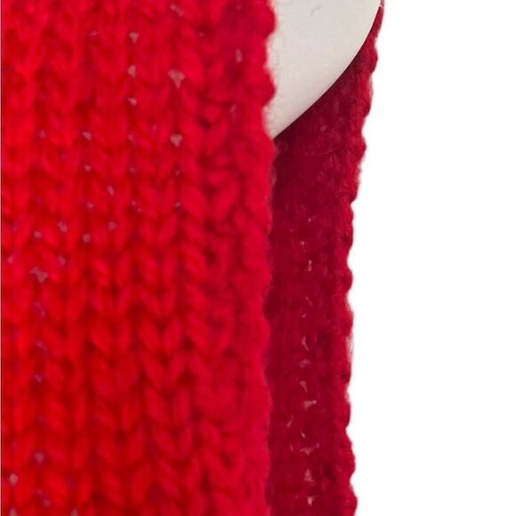 Vintage Crochet Cable Knit Sleeveless Vest Red Medium - Picture 5 of 12